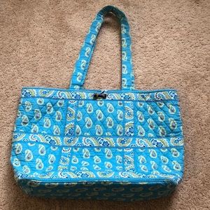 Vera Bradley Tote, Like New, Blue, Green, White